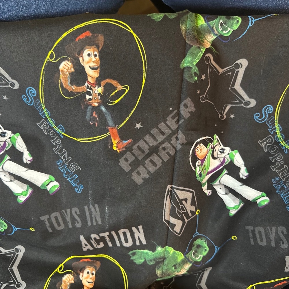 Disney Toy Story Fabric 2011 Toys In Action Woody Buzz Rex 3.89 Yards x 44"